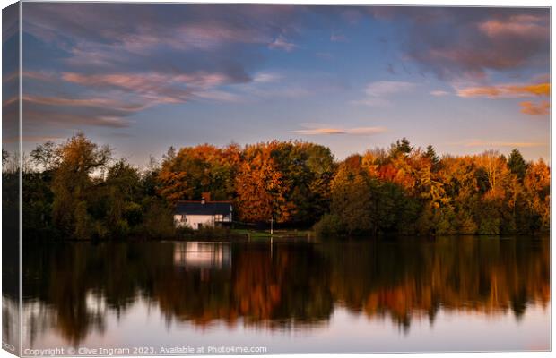Autumn at the old boathouse Canvas Print by Clive Ingram