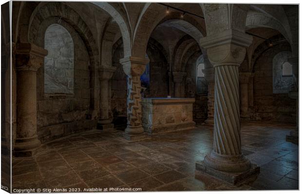 The altar in the crypt of Lund Cathedral  Canvas Print by Stig Alenäs