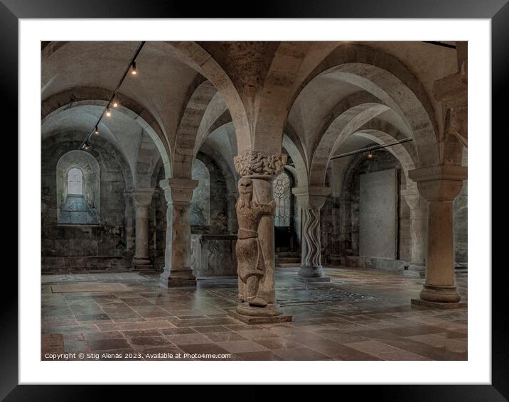 Finn the giant in the crypt of Lund Cathedral Framed Mounted Print by Stig Alenäs