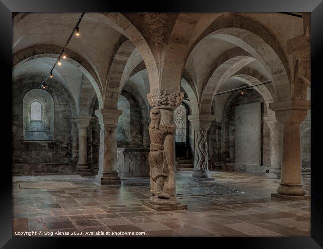 Finn the giant in the crypt of Lund Cathedral Framed Print by Stig Alenäs