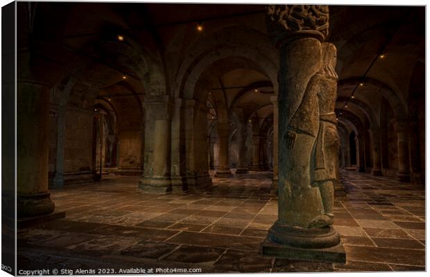 The Giant Finn in the crypt of Lund Cathedral Canvas Print by Stig Alenäs