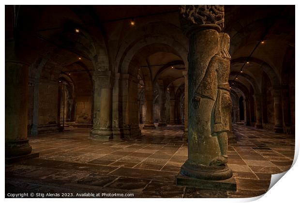 The Giant Finn in the crypt of Lund Cathedral Print by Stig Alenäs