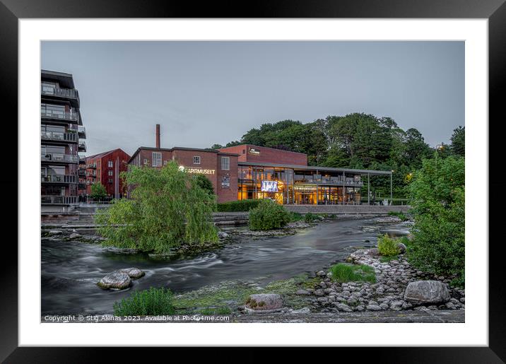 the town center of Silkeborg with the paper museum  Framed Mounted Print by Stig Alenäs
