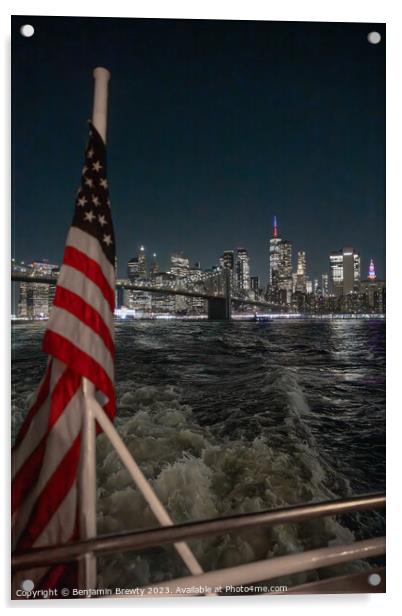 USA Skyline Acrylic by Benjamin Brewty