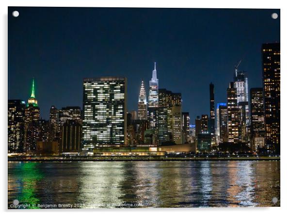 NYC View Acrylic by Benjamin Brewty