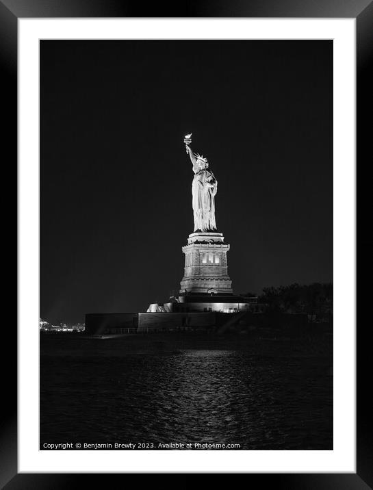 Statue Of Liberty Framed Mounted Print by Benjamin Brewty