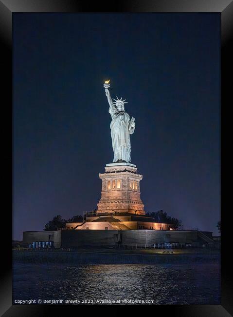 Statue Of Liberty Framed Print by Benjamin Brewty