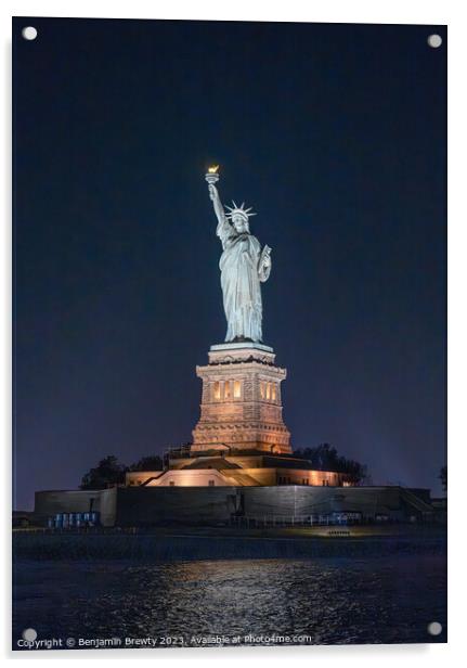 Statue Of Liberty Acrylic by Benjamin Brewty