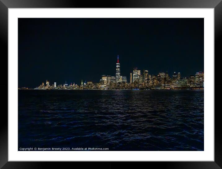 New York City Skyline Framed Mounted Print by Benjamin Brewty