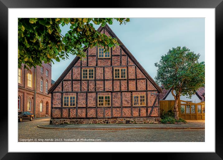 street wiev in Lund during the blue hour Framed Mounted Print by Stig Alenäs