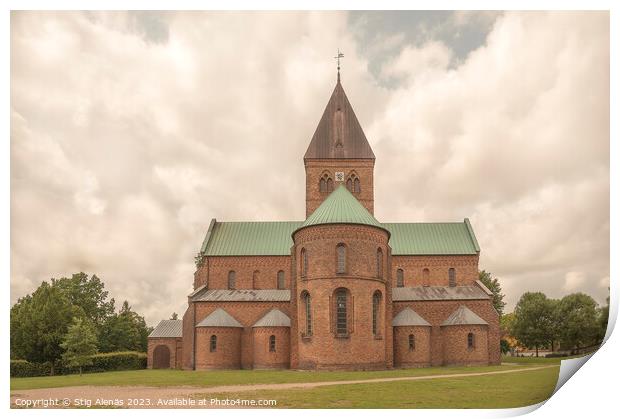 St. Bendt's Church in Ringsted with the round apse and tower Print by Stig Alenäs