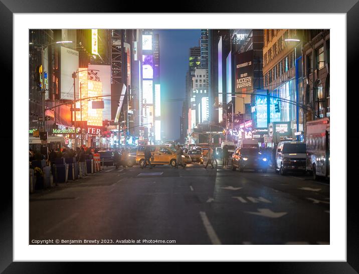 Times Sqaure Framed Mounted Print by Benjamin Brewty