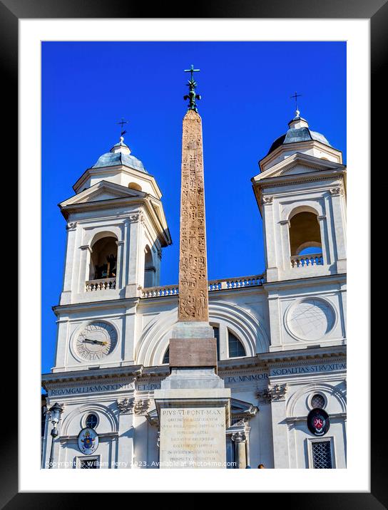 Trinita Dei Monti Spanish Steps Rome Italy Framed Mounted Print by William Perry