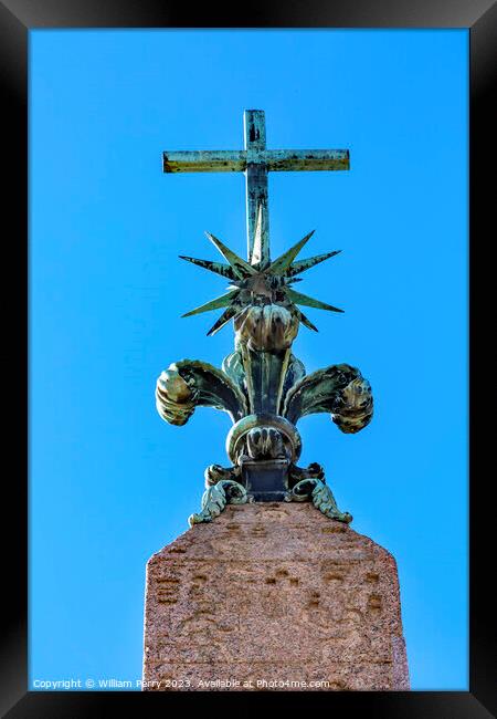 Cross Top Obelisk Sallustiano Trinita Dei Monti Spanish Steps Ro Framed Print by William Perry