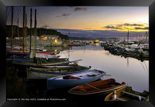 A Serene Sunrise at Mylor Yacht Harbour   Framed Print by Jim Key