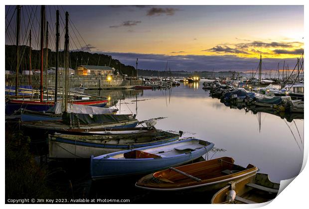 A Serene Sunrise at Mylor Yacht Harbour   Print by Jim Key