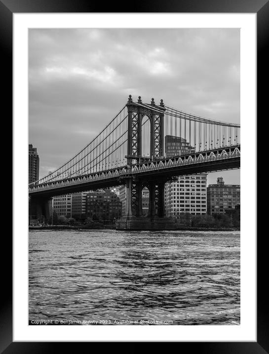 Manhattan Bridge  Framed Mounted Print by Benjamin Brewty