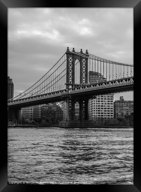 Manhattan Bridge  Framed Print by Benjamin Brewty
