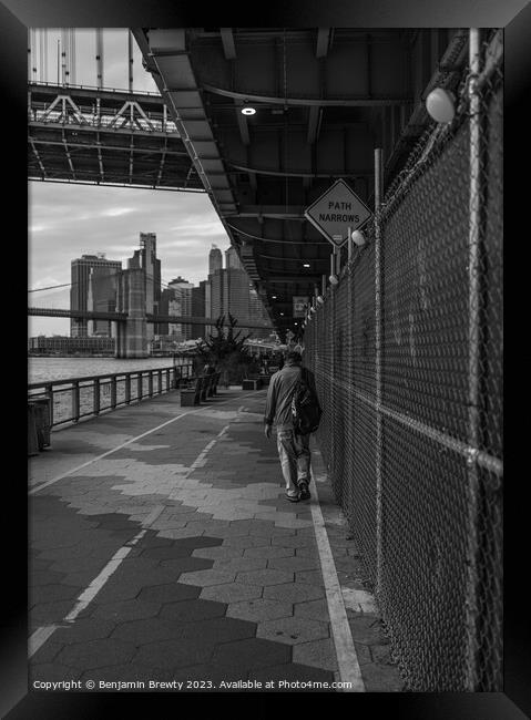 New York Street Photography Framed Print by Benjamin Brewty