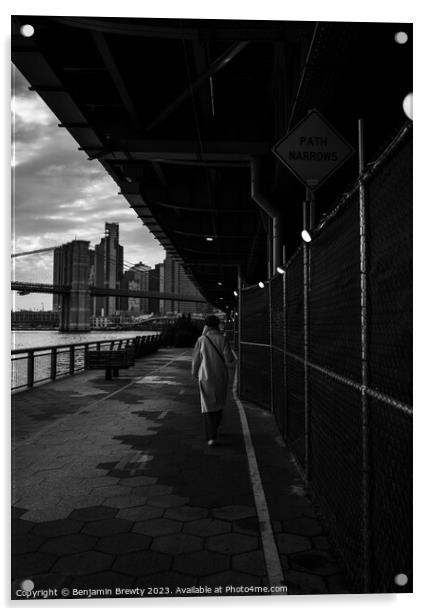 NYC Street Photography Acrylic by Benjamin Brewty