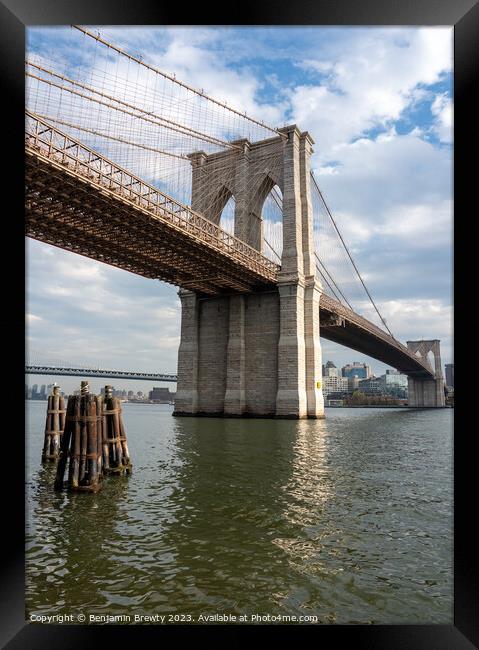 Brooklyn Bridge Framed Print by Benjamin Brewty
