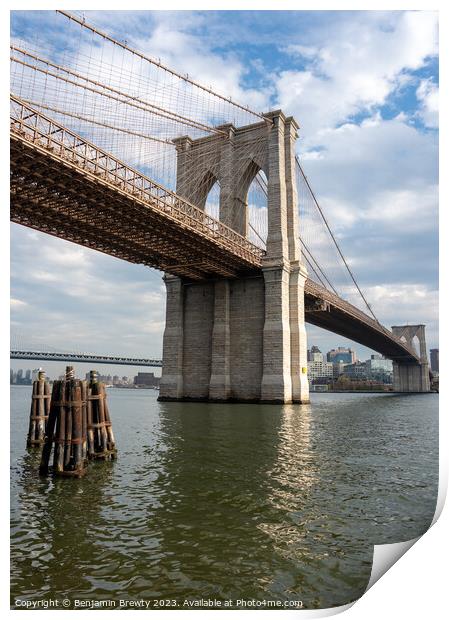 Brooklyn Bridge Print by Benjamin Brewty
