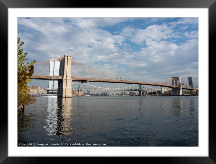 Brooklyn Bridge  Framed Mounted Print by Benjamin Brewty
