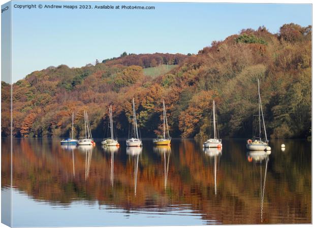Autumnal colours with wonderful reflections Canvas Print by Andrew Heaps