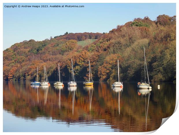 Autumnal colours with wonderful reflections Print by Andrew Heaps
