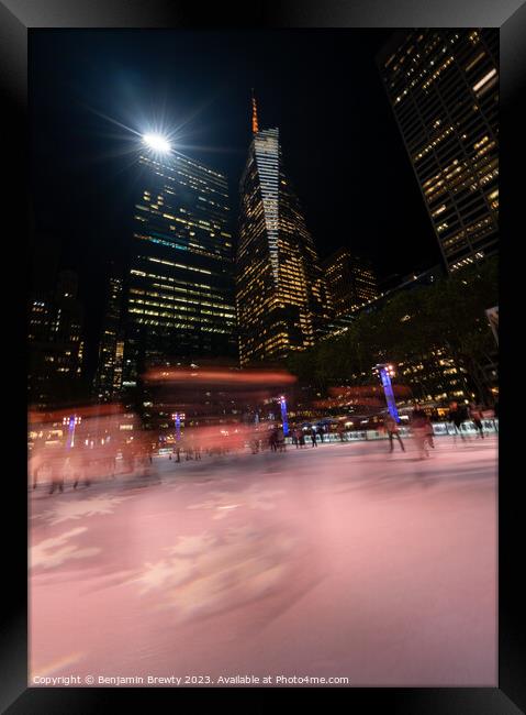 Bryant Park Ice Rink Framed Print by Benjamin Brewty