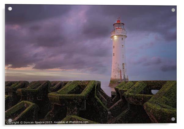 New Brighton Lighthouse Acrylic by Duncan Spence