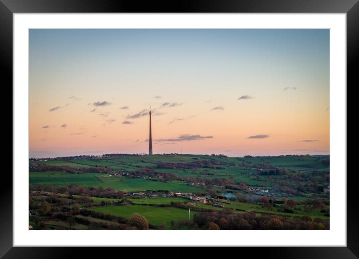 Emley Moor Views Framed Mounted Print by Apollo Aerial Photography
