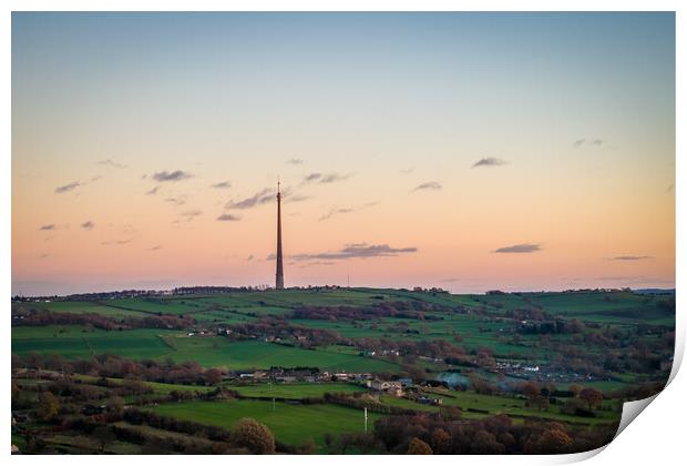 Emley Moor Views Print by Apollo Aerial Photography