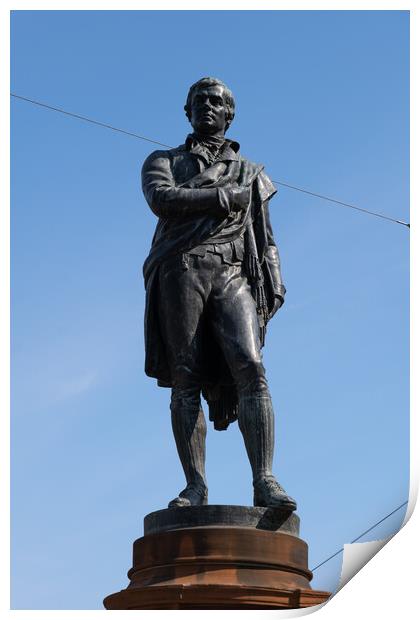 Robert Burns Statue In Edinburgh Print by Artur Bogacki