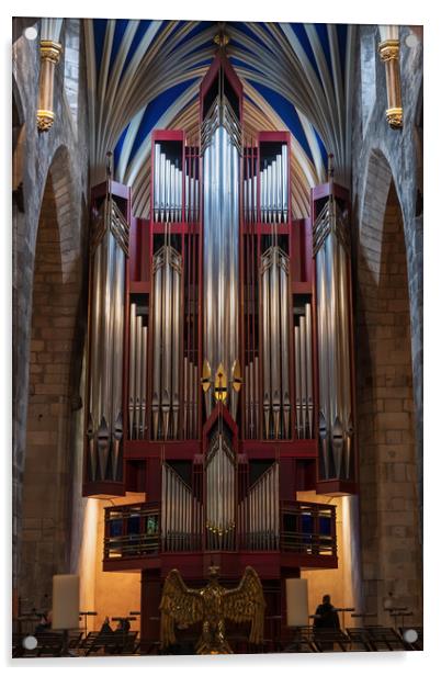 Pipe Organ in St Giles Cathedral in Edinburgh Acrylic by Artur Bogacki
