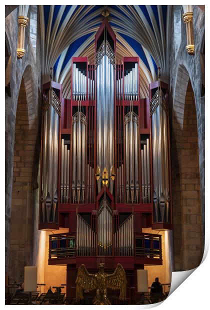 Pipe Organ in St Giles Cathedral in Edinburgh Print by Artur Bogacki