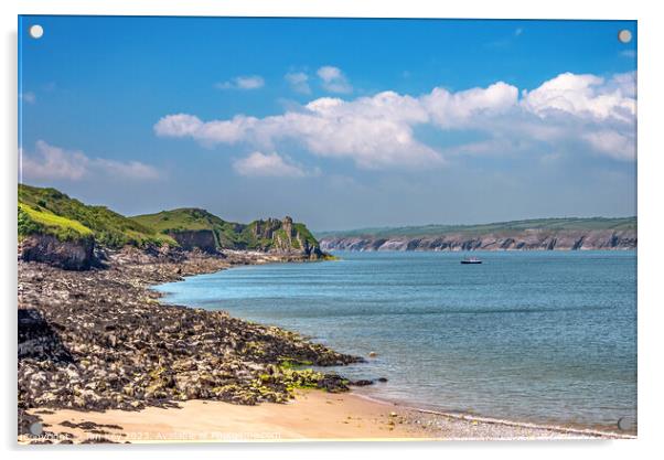 Caldey Island Wales  Acrylic by Jim Key