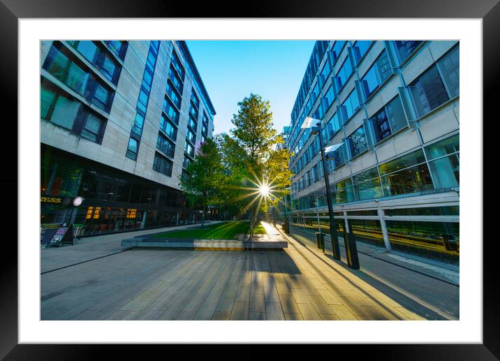 Sheffield Millennium Square Sunset Framed Mounted Print by Alison Chambers