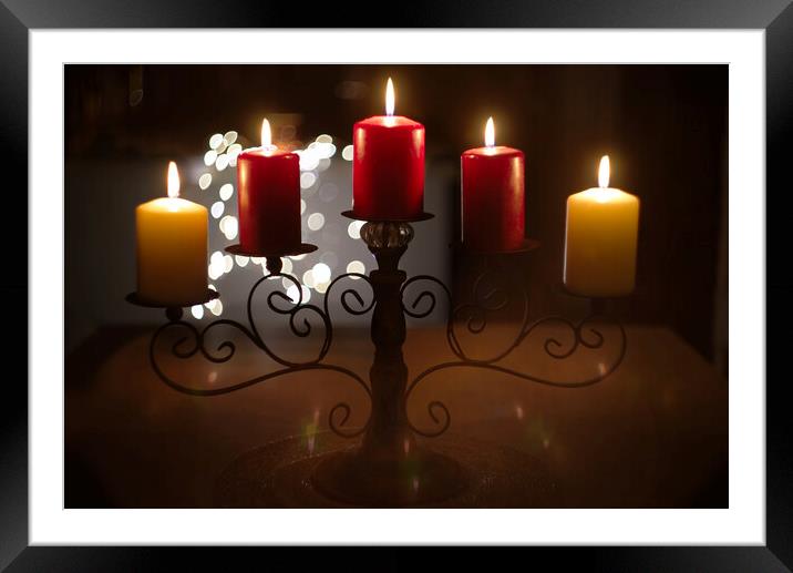 Candles in the Dark Framed Mounted Print by Alison Chambers
