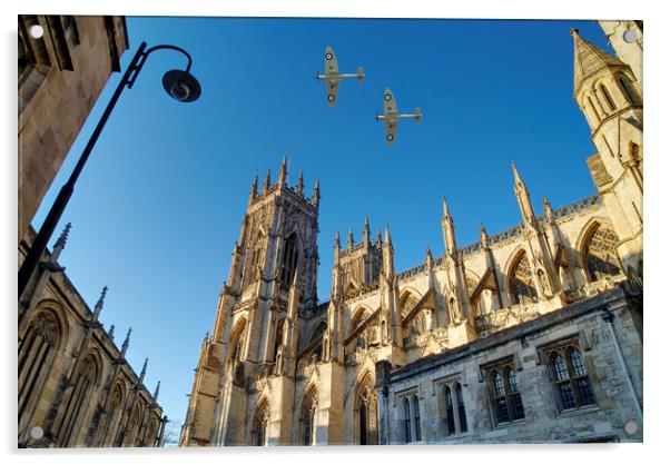 York Minster Spitfires  Acrylic by Alison Chambers