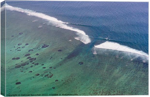 Surf on the Ocean in Mauritius Canvas Print by Dietmar Rauscher