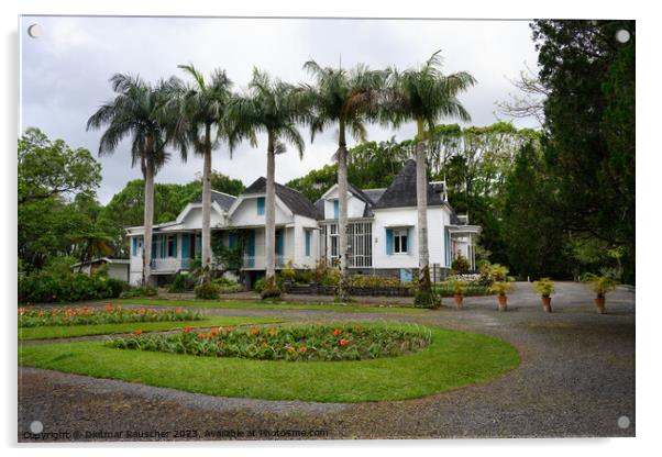Domaine des Aubineaux Plantation Exterior in Mauritius Acrylic by Dietmar Rauscher
