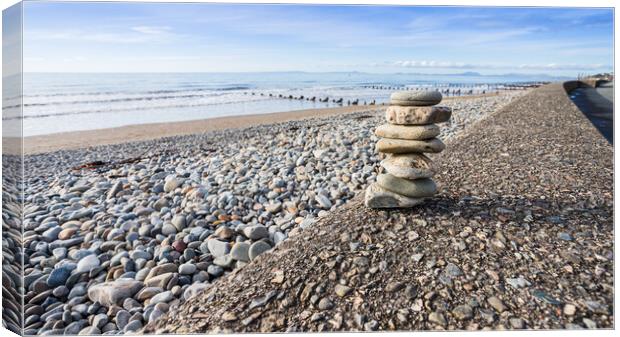 Rock stack at Barmouth Canvas Print by Jason Wells