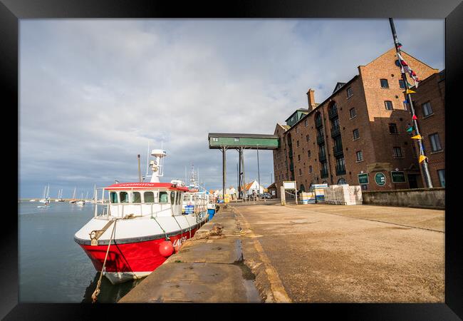 Fishing boat in Wells next the Sea harbour Framed Print by Jason Wells