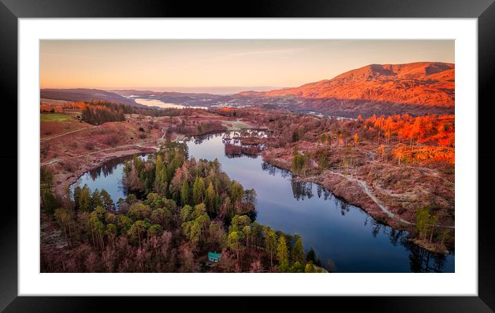 Tarn Hows to Coniston Water Framed Mounted Print by Tim Hill