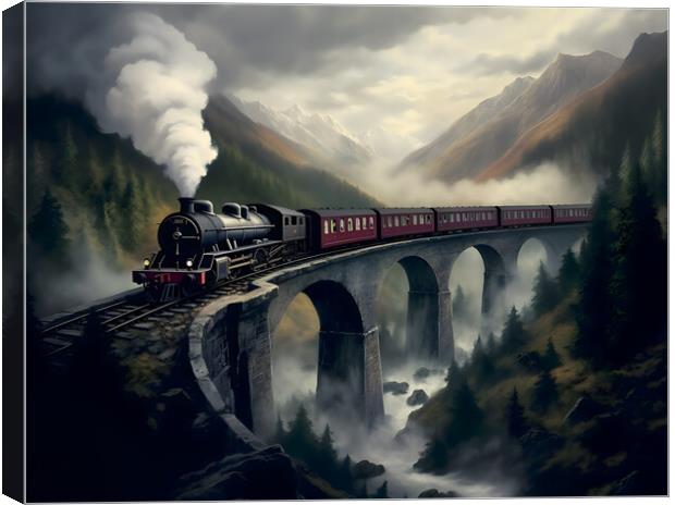 Vintage Legendary Magical Express Canvas Print by Zahra Majid