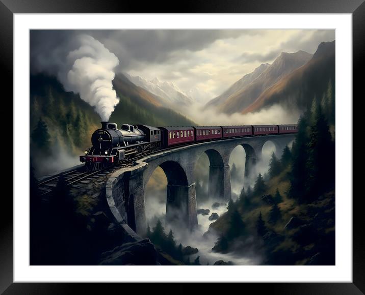 Vintage Legendary Magical Express Framed Mounted Print by Zahra Majid