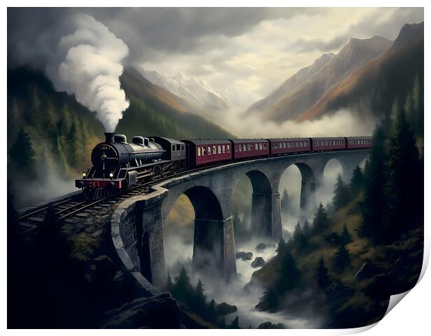 Vintage Legendary Magical Express Print by Zahra Majid
