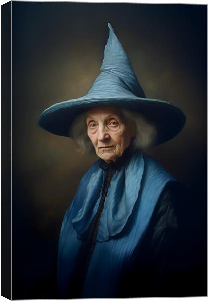 Fictional Witch in Blue Canvas Print by Zahra Majid