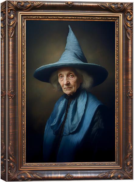 Magical Witch in Blue Canvas Print by Zahra Majid